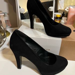 Call It Spring Black Suede Heels